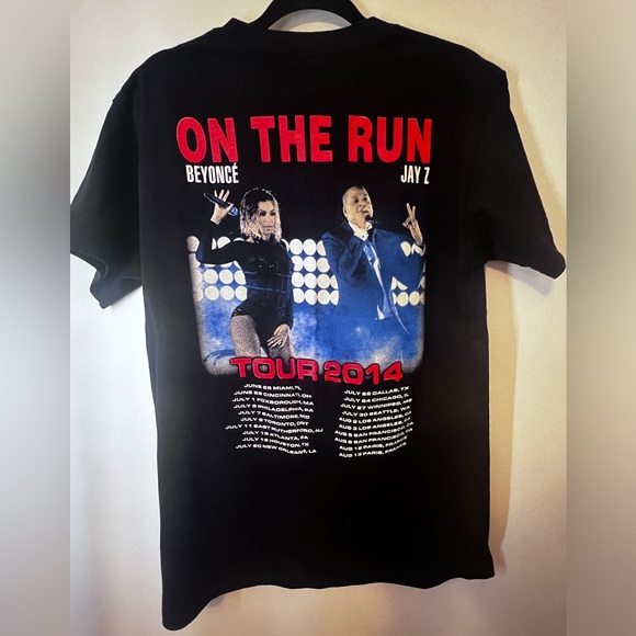 On The Run Tour Jay Z Beyonce T-Shirt Black 2014 Concert Hip Hop Music - Picture 3 of 7